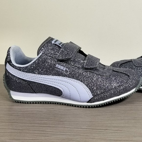 PUMA Whirlwind Glitz Sneaker, Grey, Childrens Size 3 / 34.5 (ages 5-8) - Picture 7 of 11